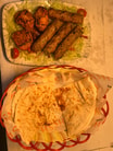 Mix Seekh Kebab on Naan